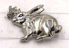 Vintage 925 sterling silver signed Rabbit clip