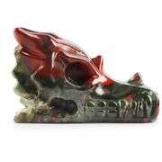 Hand Carved Dragon Head Bloodstone Gemstone