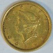 Needle-sharp upper end 1851 US Type One $1 Gold Piece