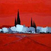 Vibrant Red Abstract Impressionist Painting