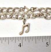 Music Note Charm Bracelet in Sterling Silver