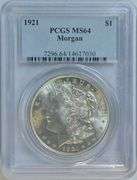 1921 Morgan Silver Dollar PCGS MS64