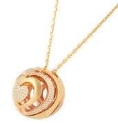 18kt Yellow gold Chopard Xtravaganza 0.89ctw Diamond Pendant Necklace