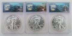 2021 (P) (S) (W) American Silver Eagles Set, ANACS - MS70
