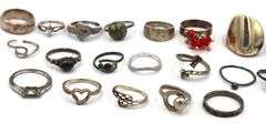 Vintage 925 sterling silver group lot of rings