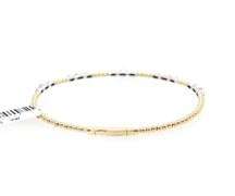 New 14kt yellow and white 0.70ctw Diamond Station Two Tone Flexible Bangle Bracelet