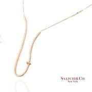 18k Pink Gold Natural Diamond Fancy Necklace