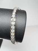 14 Kt White Gold Plated 15.5 Ctw Lab Simulated Diamond Tennis Bracelet