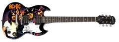 Angus Young AC/DC Signed Sketch Graphics Highway To Hell Epiphone SG Guitar ACOA
