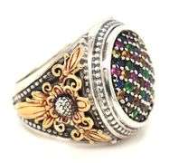Konstantino multi gemstone pave ring