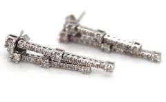 Stylish 14K WG Diamond Dangle Earrings