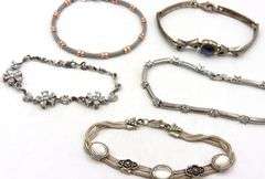 Vintage 925 sterling silver group lot of 5 bracelets