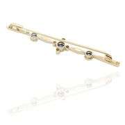 14k (585) Yellow and White Gold Natural Sapphire and Diamond Pendant
