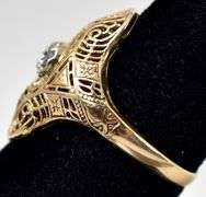 Fantastic Diamond Art Deco Style Diamond Ring in 14K Yellow Gold