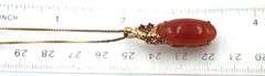 925 Sterling silver coral pendant on box chain necklace
