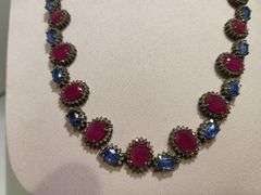 Stunning Ruby, Kyanite, and Diamond Necklace