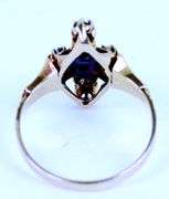 Antique 14K Mine Cut Diamonds Cross Ring, 5.75