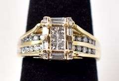 Unique 14K Yellow Gold Diamond Ring