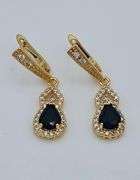 Gorgeous 18 Kt Gold Plate 4 Piece Lab Simulated Black Diamomd Jewelry Set