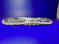 14 Kt White Gold Plated 17.5 Ctw Lab Simulated Diamond Tennis Bracelet