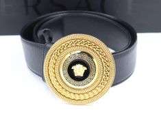 Versace round Medusa belt