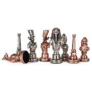 Egyptian Chess Set with Marbled Foldable Board