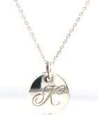 925 Sterling silver Tiffany & Co Initial K pendant on chain