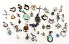 Vintage 925 sterling silver group lot of pendants