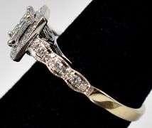 Marvelous Princess Diamond Engagement Ring in 14K White Gold