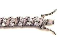 Sparkling 21.5 Ctw Lab Simulated Diamond14 Kt White Gold Plated Tennis Bracelet