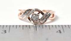 Sparkling 10K Rose Gold Diamond Ring