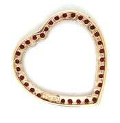 10kt Yellow gold ruby heart shaped pendant