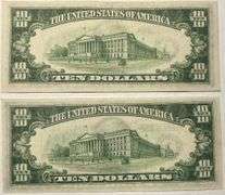 2 Unc Boston 1934 A $10 Fed Reserve Notes