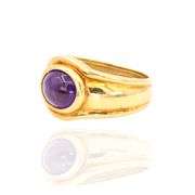 18k (750) Yellow Gold Natural cabochon Amethyst Ring