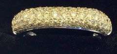 STUNNING 14K WHITE GOLD FANCY YELLOW DIAMOND BAND