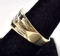 Amazing 14K Yellow Gold Black Onyx Gemstone and Diamond Men's Ring