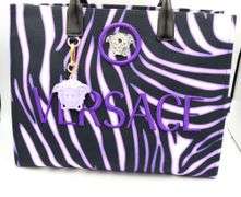 Versace La Medusa Zebra print canvas tote