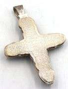 Large 925 sterling silver multi gemstone cross pendant
