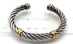 Set of 925 sterling silver cuff bangle and earrings