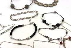 Big group lot of 16 vintage 925 sterling silver bracelets