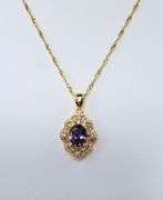 18 Kt Yellow Gold Plate 4 Piece Lab Simulated Alexandrite Jewelry Set