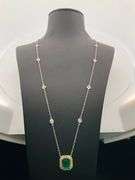 CERTIFIED COLOMBIAN EMERALD AND DIAMOND NECKLACE