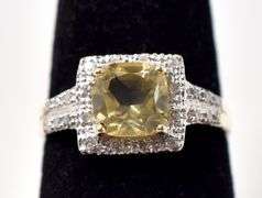 Amazing 10K Yellow Gold Diamond and Citrine Gemstone Ring