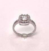 14 Kt White Gold Plate Sparkling 2.75 Ct White Lab Simulated Diamond  Ring