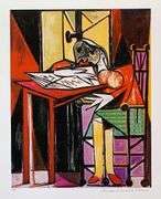 Pablo Picasso, Girl Reading At Desk, Hand Signed by the Estate