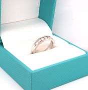 14kt White gold diamond channel set band