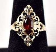 Gorgeous Garnet Ring in 10K Yellow Gold