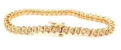 14kt Yellow gold 1.95ctw diamond S tennis bracelet