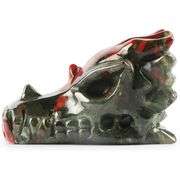 Hand Carved Dragon Head Bloodstone Gemstone
