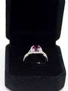 Platinum 1.52ct Rhodalite Garnet W/Cushion Infinity Diamond Ring